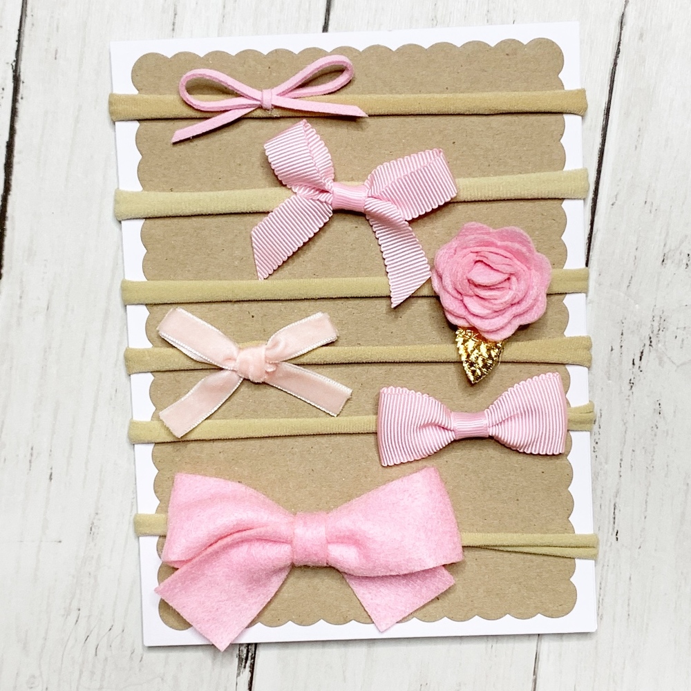 Handmade Headband Set- Dainty & Delicate Pinks